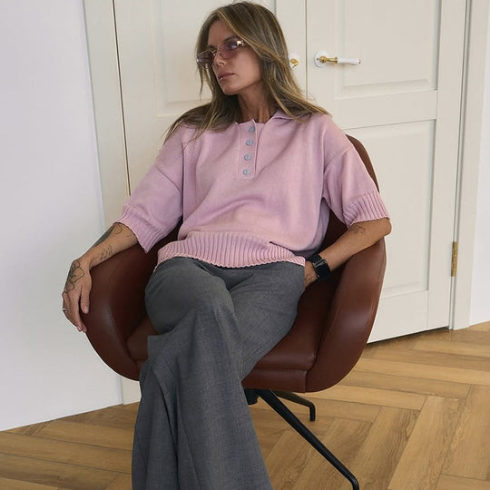 Damen lässiger Strickpullover R&B