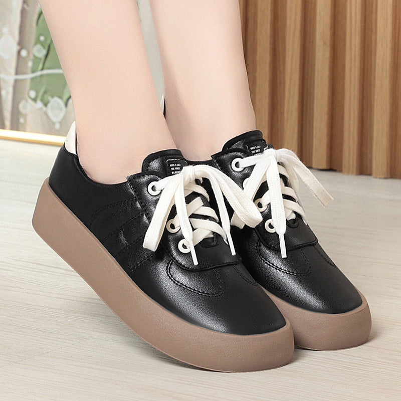 Damen Trendige Plateau-Sneaker aus hochwertigem Kunstleder mit bequemer Sohle R&B