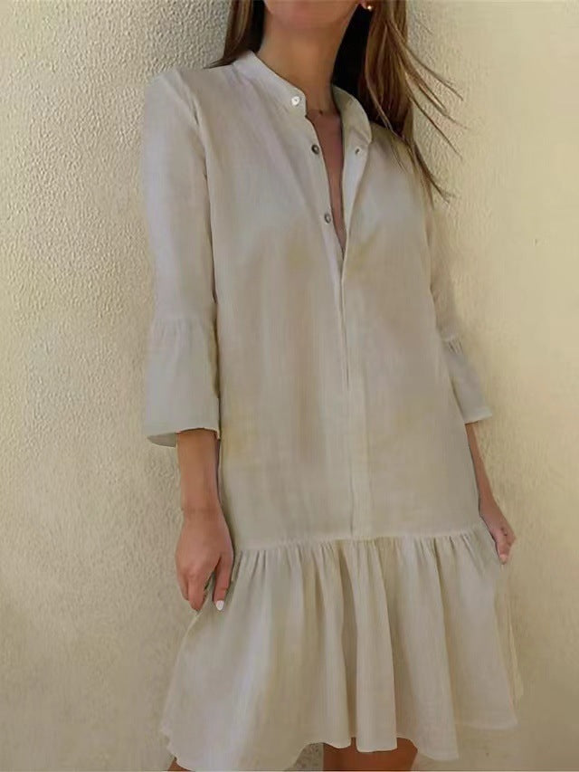 Damen Hemdkleid mit Rüschen R&B
