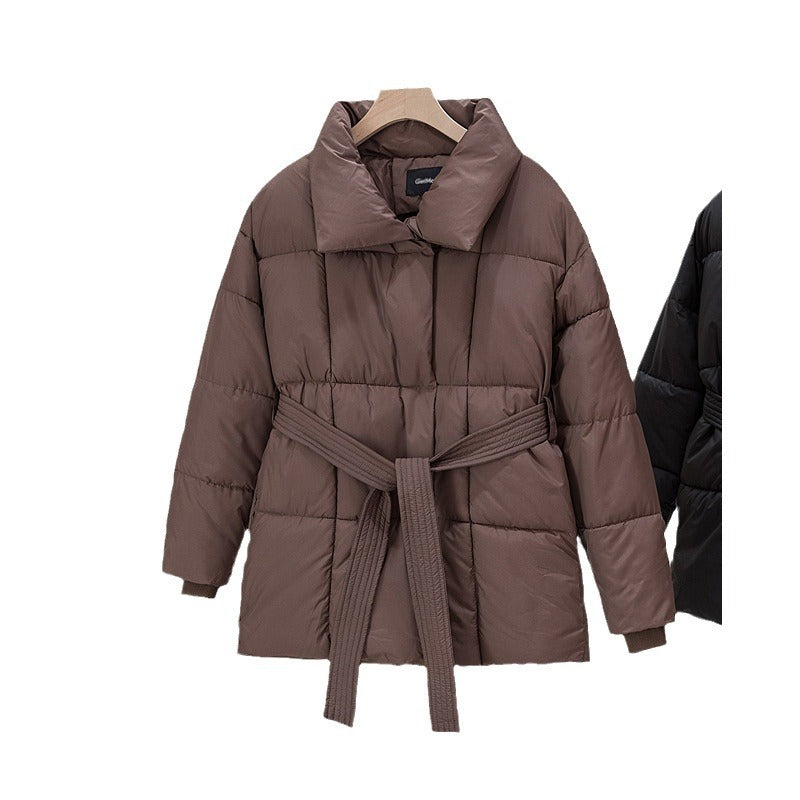 Damen Wattierte Jacke mit Gürtel und eleganter Kragenform R&B