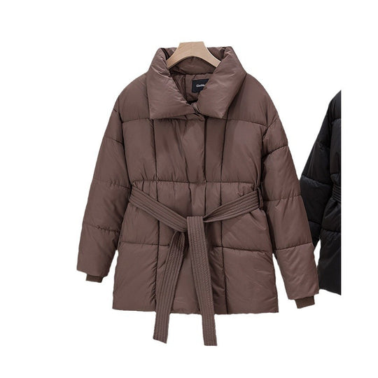 Damen Wattierte Jacke mit Gürtel und eleganter Kragenform R&B