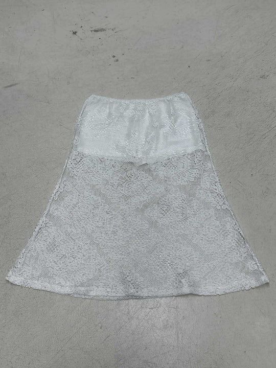 Damen eleganter Spitzenrock mit Struktur und seitlichen Schlitzen R&B