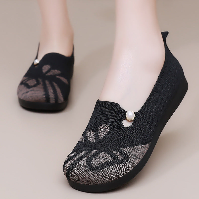 Damen Elegante und komfortable Ballerinas mit floralem Design R&B