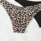 Damen Hochgeschnittener Bikini-Slip mit animalischem Muster und klassischen Stoff R&B
