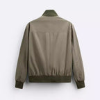 Herren Casual-Bomberjacke mit hohem Kragen und praktischen Taschen R&B
