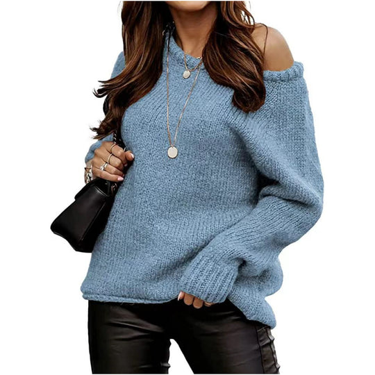 Damen Off-Shoulder Strickpullover R&B