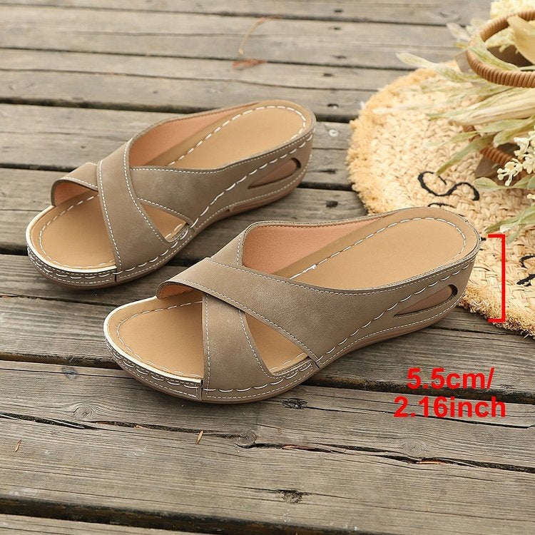 Damen Komfortable Wedge-Pantoletten R&B