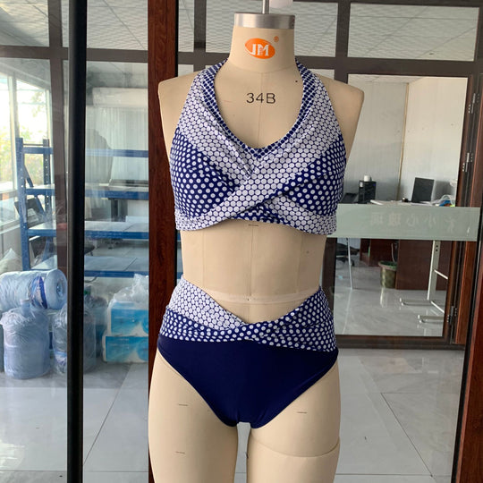 Damen Sportliches Bikini-Set mit hochgeschnittenem Bund R&B