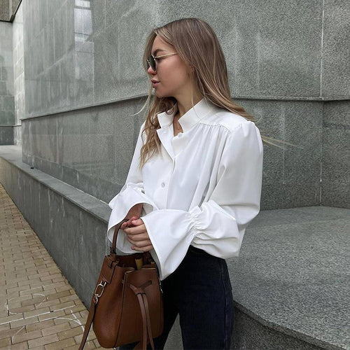 Damen Elegante Bluse mit voluminösen Ärmeln R&B