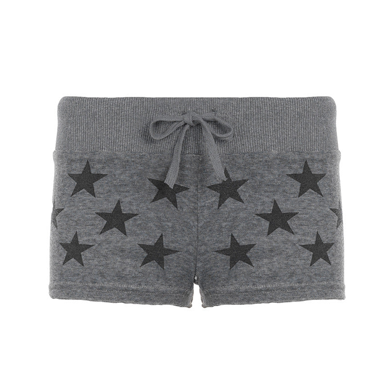Damen Sportliche Shorts mit Sternenprint und elastischem Bund R&B