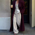 Damen Eleganter Wollmantel mit doppelt geknöpftem Design R&B