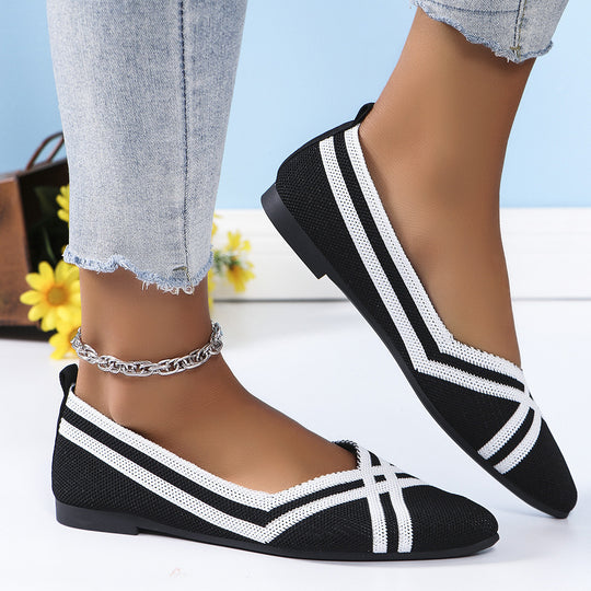 Damen modische Ballerinas mit atmungsaktiver Netzstruktur R&B