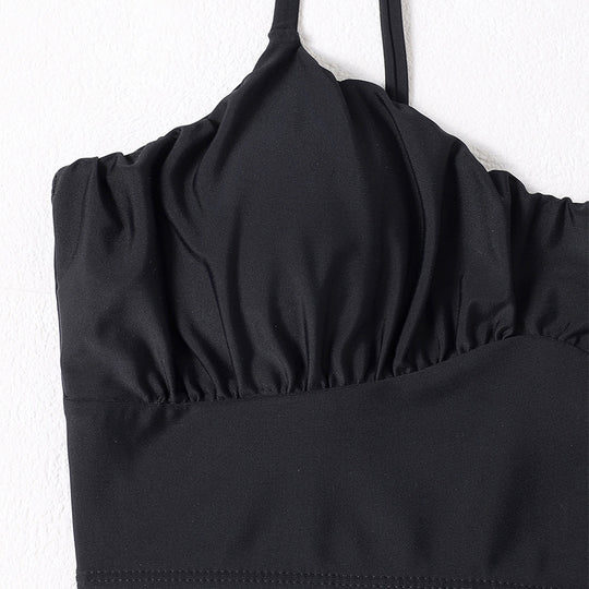 Damen Bikini-Top mit gerafftem Design und schmalen Trägern R&B