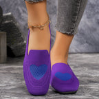 Damen Elegante Slip-On Ballerinas mit Herzdetails