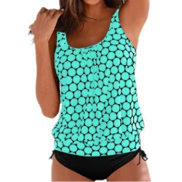 Damen Tankini mit elastischem Bund und gerafftem Oberteil R&B