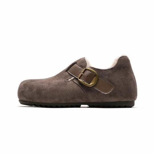 Damen Bequeme Lederschuhe mit modischer Knopfdetail R&B