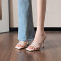 Damen elegante Mules mit verzierten Riemchen R&B