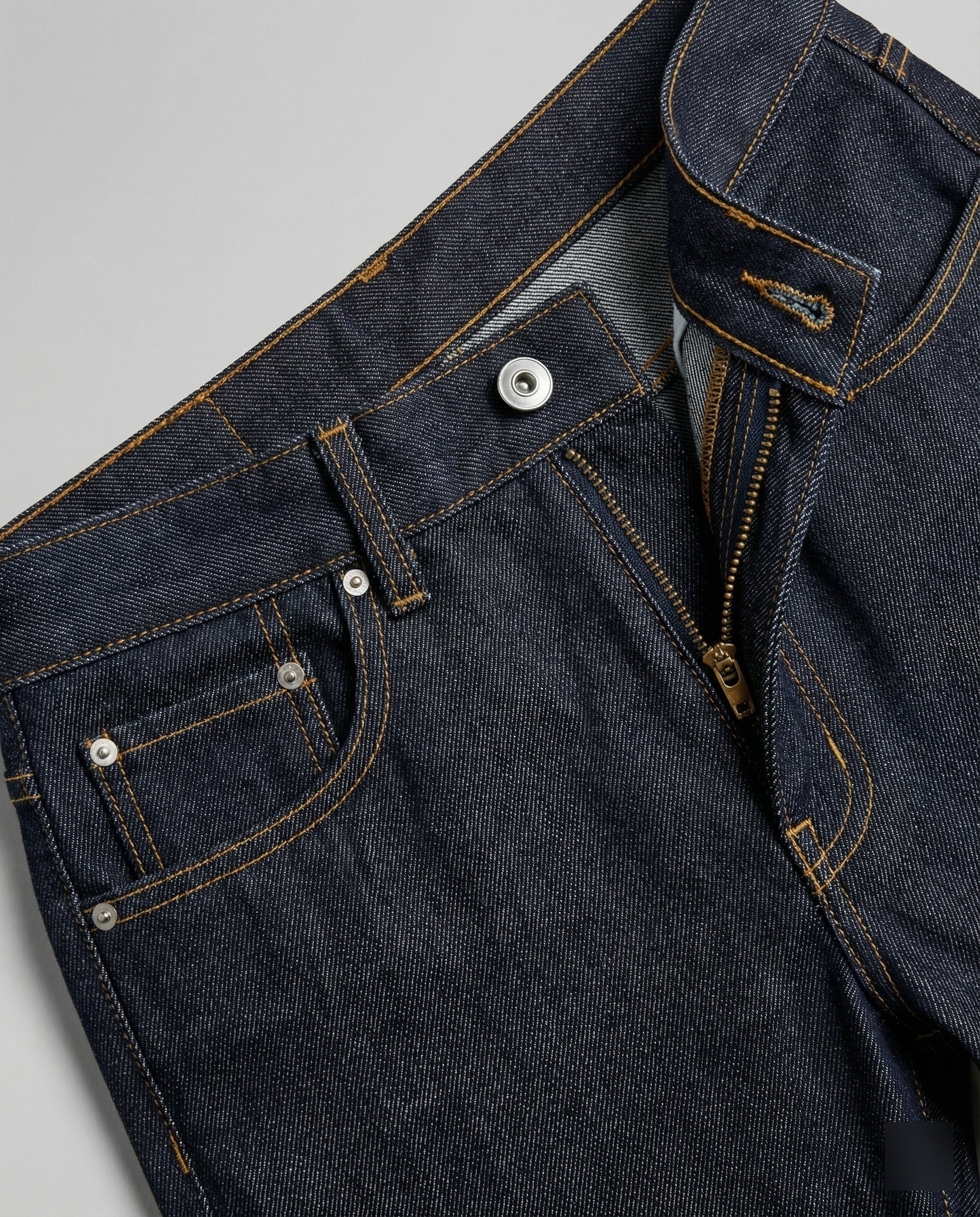 Herren 12oz Heavyweight Lyocell Raw Denim Wide Leg Hose