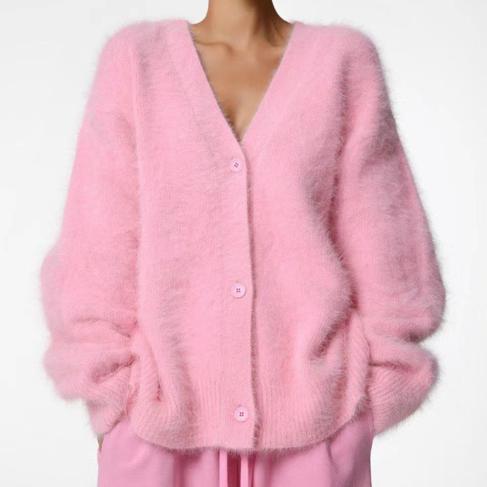 Damen kuscheliger Langarm-Strickcardigan R&B