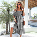 Damen Maxi-Kleid mit Karomuster R&B