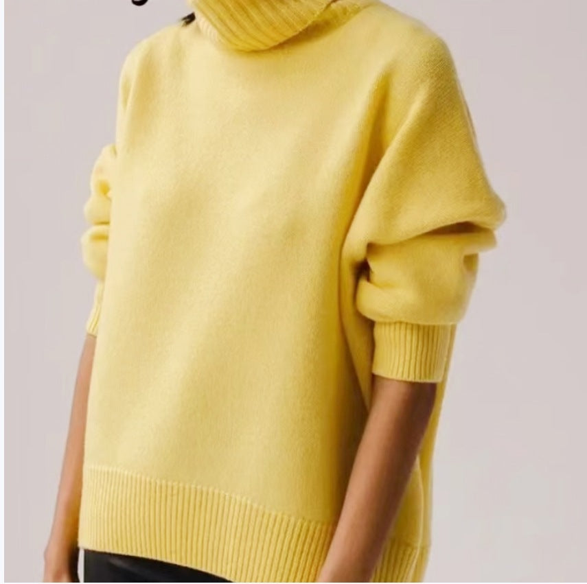 Damen Modischer Rollkragenpullover aus weichem Material R&B