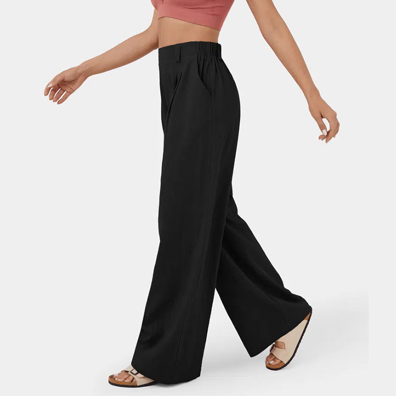 Damen Weite Chinohose mit elegantem Faltenwurf und seitlichen Taschen R&B