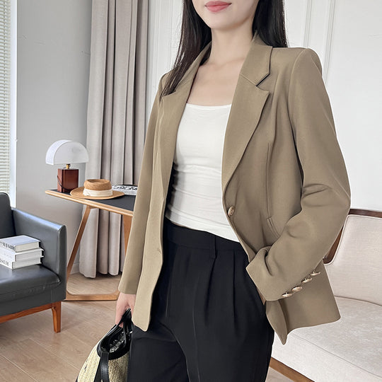 Damen elegante Blazerjacke mit strukturiertem Schnitt und praktischen Taschen R&B