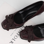 Damen elegante Pumps mit modischer Schleifenapplikation