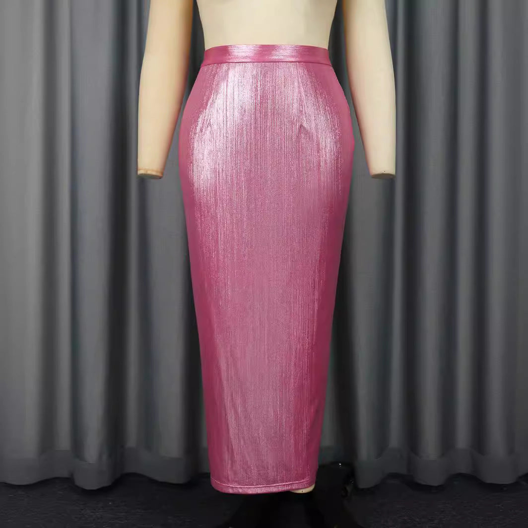 Damen Eleganter Pailletten-Midi-Rock R&B