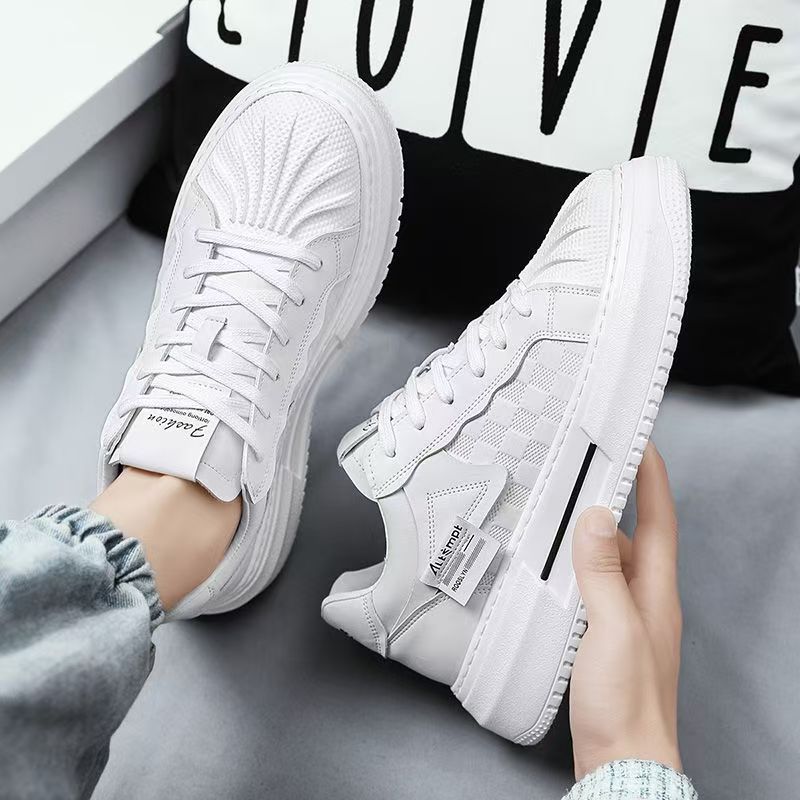 Damen modische Plattform Sneakers mit trendigem Karomuster und bequemer Dämpfung