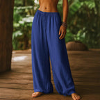 Damen Weite Leinenhose