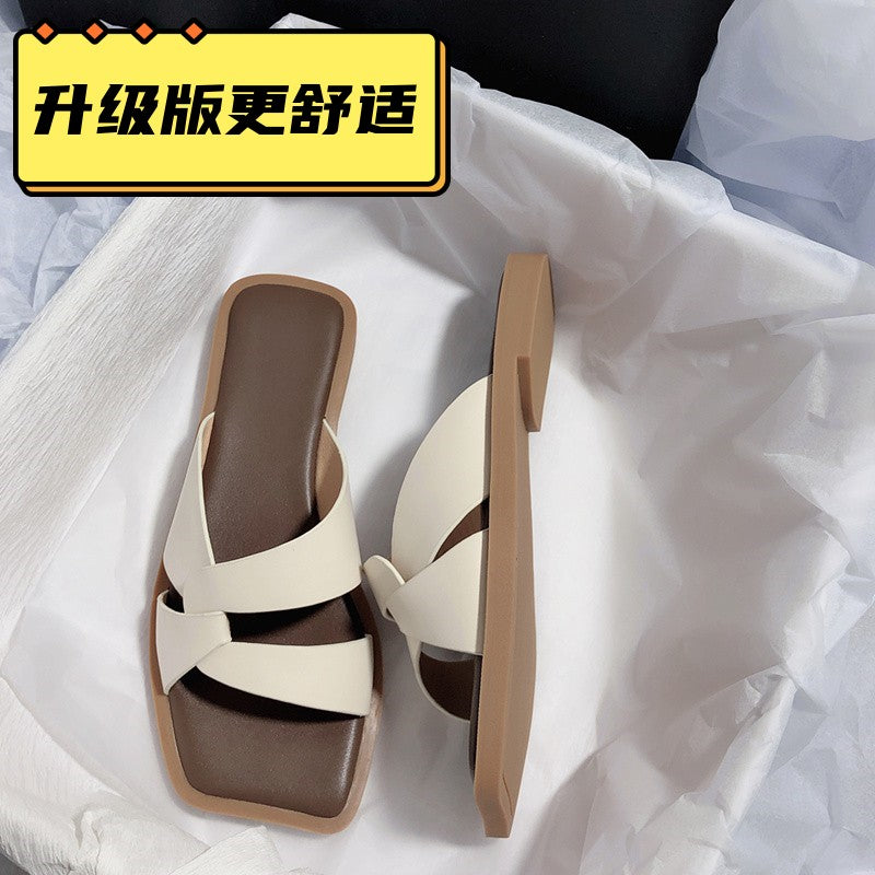 Damen elegante Zehentrenner-Sandalen mit geflochtenem Riemendesign und komfortablem Fußbett R&B