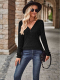 Damen Strickpullover mit Reißverschluss und Rippenstruktur R&B