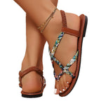 Damen Riemensandalen mit modischen geflochtenen Akzenten und bequemer Fußbettung R&B