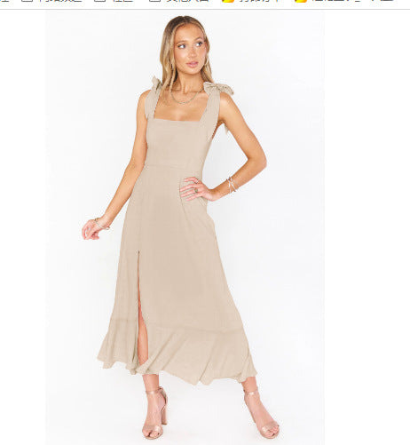 Damen Sommerliches Maxikleid mit eleganter Schleifenverzierung R&B