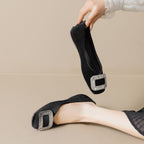 Damen elegante Ballerinas mit luxuriöser Schnallenapplikation