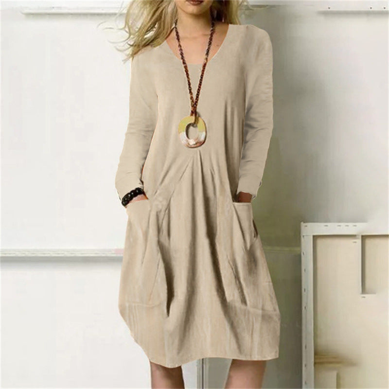 R&B | Lockere Baumwoll-kleid Mit Taschen