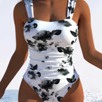 Damen Einteiler Badeanzug mit femininem Floral-Muster und komfortablem Schnitt