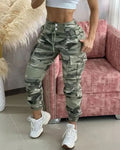 Damen Freizeithose mit Cargo-Taschen und elastischem Bund R&B