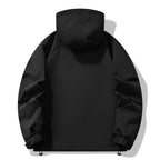 Herren wasserabweisende Outdoor-Jacke mit verstellbarer Kapuze und funktionalen Reißverschlusstaschen R&B