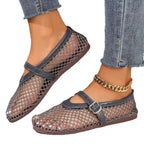 Damen elegante Freizeitschuhe mit Netzdesign und verstellbarem Riemen R&B