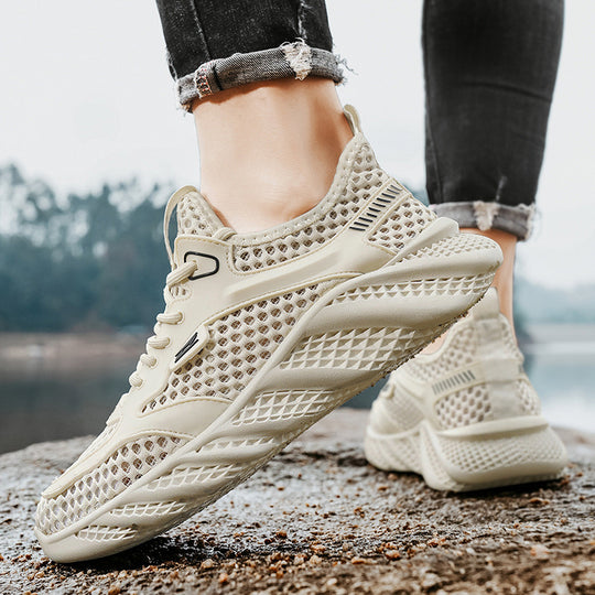Damen Sportliche Sneakers mit atmungsaktiver Mesh-Oberfläche und rutschfester Sohle R&B