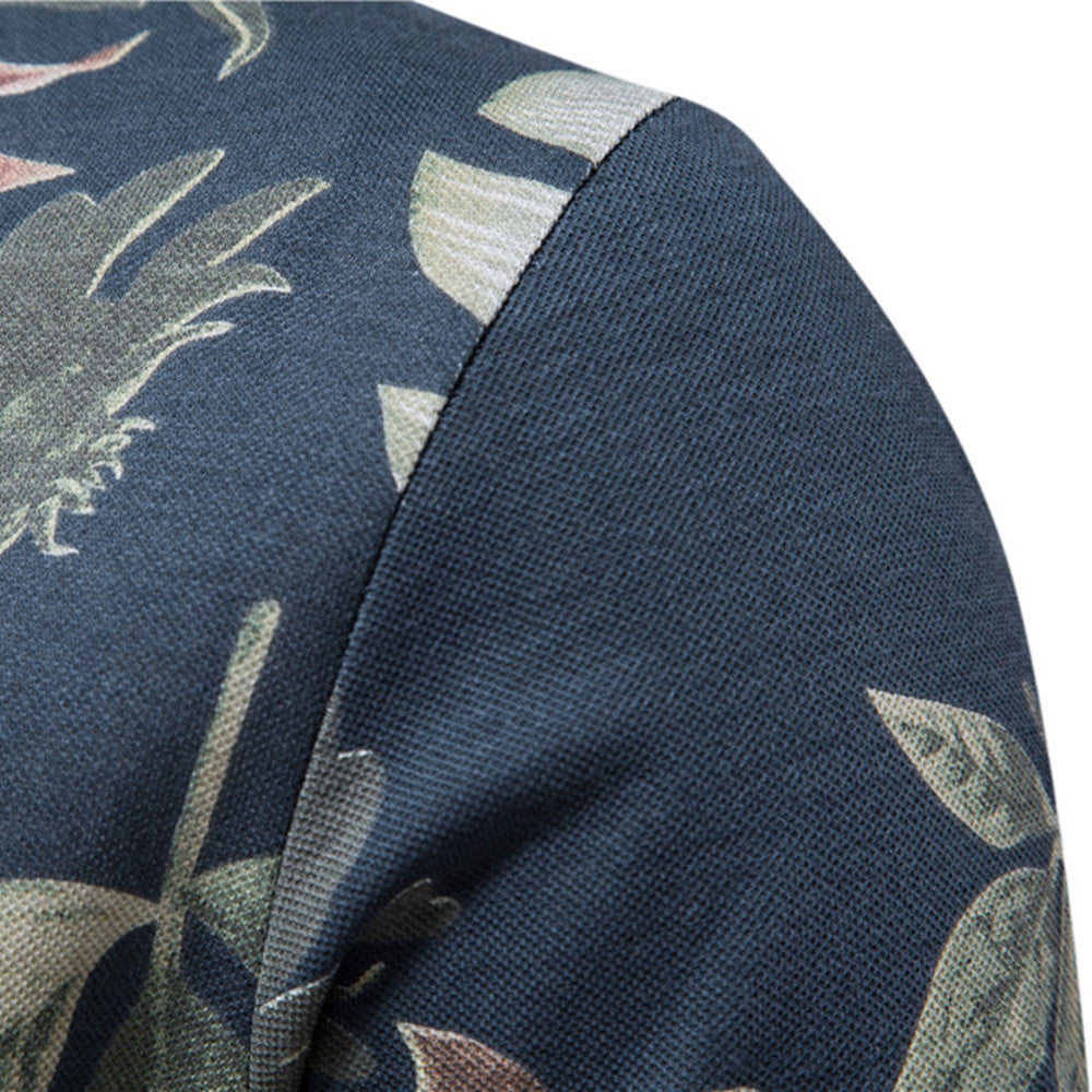 Herren Polohemd mit floralem Design und klassischem Kragen