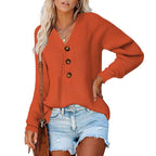 Damen Strickpullover mit Knopfdetails und lässigem Schnitt R&B