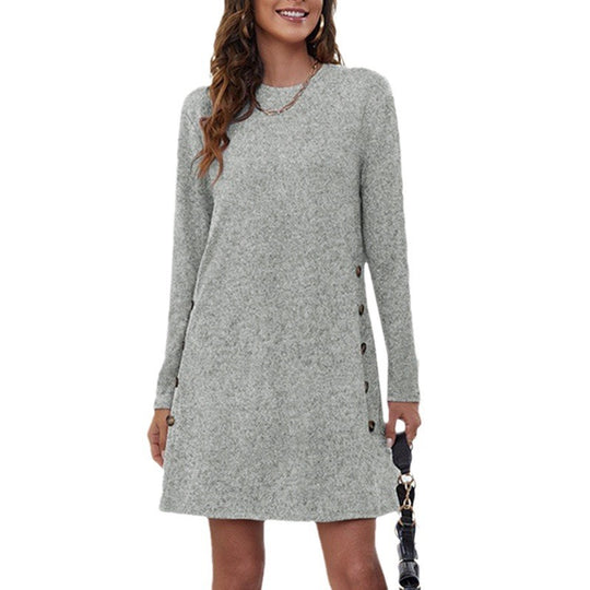 Damen Freizeitkleid mit eleganten Knopfdetails und lässigem Schnitt R&B