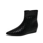 Damen modische Ankle Boots mit geflochtenem Design und eleganter Keilsohle R&B