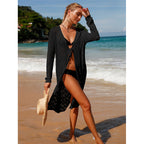 Damen eleganter Häkel-Strandkimono im Boho-Stil mit tiefem V-Ausschnitt R&B