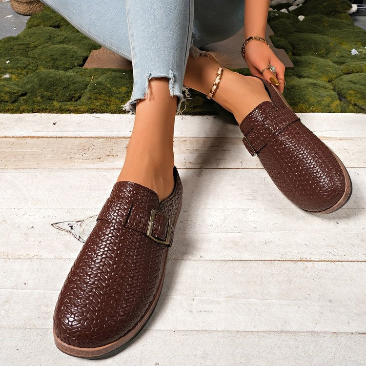 Damen Komfortable Clogs mit trendiger Schnallenapplikation