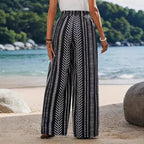 Damen Palazzo-Hose mit elastischem Bund und auffälligem Muster R&B