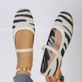Damen Bequeme Ballerinas mit elastischer Riemchenverbindung und modischem ZR&Bra-Design R&B
